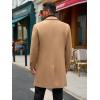 Runcati Mens Trench Coat Notched Lapel Double Breasted Mid Long Pea Coat Casual Fall Winter Classic Overcoat(Khaki)