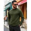 Runcati Mens Turtleneck Sweater Casual Knitted Pullover Raglan Sleeve Fall Winter Thermal Sweaters(Army Green)