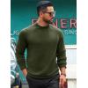 Runcati Mens Turtleneck Sweater Casual Knitted Pullover Raglan Sleeve Fall Winter Thermal Sweaters(Army Green)