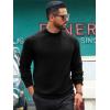 Runcati Mens Turtleneck Sweater Casual Knitted Pullover Raglan Sleeve Fall Winter Thermal Sweaters(Black)