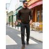 Runcati Mens Turtleneck Sweater Casual Knitted Pullover Raglan Sleeve Fall Winter Thermal Sweaters(Brown)