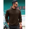 Runcati Mens Turtleneck Sweater Casual Knitted Pullover Raglan Sleeve Fall Winter Thermal Sweaters(Brown)