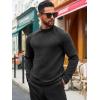 Runcati Mens Turtleneck Sweater Casual Knitted Pullover Raglan Sleeve Fall Winter Thermal Sweaters(Dark Gray)