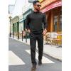 Runcati Mens Turtleneck Sweater Casual Knitted Pullover Raglan Sleeve Fall Winter Thermal Sweaters(Dark Gray)
