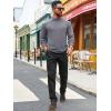 Runcati Mens Turtleneck Sweater Casual Knitted Pullover Raglan Sleeve Fall Winter Thermal Sweaters(Gray)