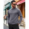 Runcati Mens Turtleneck Sweater Casual Knitted Pullover Raglan Sleeve Fall Winter Thermal Sweaters(Gray)