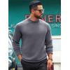 Runcati Mens Turtleneck Sweater Casual Knitted Pullover Raglan Sleeve Fall Winter Thermal Sweaters(Gray)