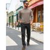 Runcati Mens Turtleneck Sweater Casual Knitted Pullover Raglan Sleeve Fall Winter Thermal Sweaters(Khaki)
