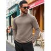 Runcati Mens Turtleneck Sweater Casual Knitted Pullover Raglan Sleeve Fall Winter Thermal Sweaters(Khaki)