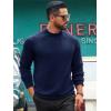 Runcati Mens Turtleneck Sweater Casual Knitted Pullover Raglan Sleeve Fall Winter Thermal Sweaters(Navy)