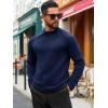 Runcati Mens Turtleneck Sweater Casual Knitted Pullover Raglan Sleeve Fall Winter Thermal Sweaters(Navy)