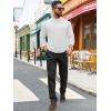 Runcati Mens Turtleneck Sweater Casual Knitted Pullover Raglan Sleeve Fall Winter Thermal Sweaters(White)
