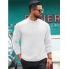 Runcati Mens Turtleneck Sweater Casual Knitted Pullover Raglan Sleeve Fall Winter Thermal Sweaters(White)