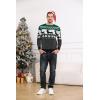 Runcati Mens Ugly Christmas Sweater Pullover Long Sleeve Reindeer Snowflake Soft Knitted Sweaters(Green)