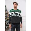 Runcati Mens Ugly Christmas Sweater Pullover Long Sleeve Reindeer Snowflake Soft Knitted Sweaters(Green)