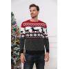 Runcati Mens Ugly Christmas Sweater Pullover Long Sleeve Reindeer Snowflake Soft Knitted Sweaters(Red)