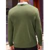 Runcati Mens V Neck Sweater Cable Knit Long Sleeve Casual Ribbed Twisted Pullover Sweaters(Army Green)