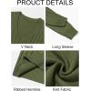 Runcati Mens V Neck Sweater Cable Knit Long Sleeve Casual Ribbed Twisted Pullover Sweaters(Army Green)