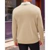 Runcati Mens V Neck Sweater Cable Knit Long Sleeve Casual Ribbed Twisted Pullover Sweaters(Beige)