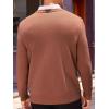 Runcati Mens V Neck Sweater Cable Knit Long Sleeve Casual Ribbed Twisted Pullover Sweaters(Coffee)