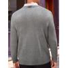 Runcati Mens V Neck Sweater Cable Knit Long Sleeve Casual Ribbed Twisted Pullover Sweaters(Grey)