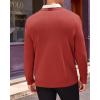 Runcati Mens V Neck Sweater Cable Knit Long Sleeve Casual Ribbed Twisted Pullover Sweaters(Red)