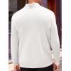 Runcati Mens V Neck Sweater Cable Knit Long Sleeve Casual Ribbed Twisted Pullover Sweaters(White)