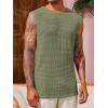 Runcati Mens Waffle Tank Tops Sleeveless T-Shirts Athletic Muscle Summer Beach Hippie Shirts(Army Green)