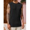 Runcati Mens Waffle Tank Tops Sleeveless T-Shirts Athletic Muscle Summer Beach Hippie Shirts(Black)