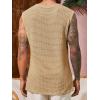 Runcati Mens Waffle Tank Tops Sleeveless T-Shirts Athletic Muscle Summer Beach Hippie Shirts(Khaki)