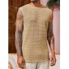 Runcati Mens Waffle Tank Tops Sleeveless T-Shirts Athletic Muscle Summer Beach Hippie Shirts(Khaki)