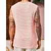 Runcati Mens Waffle Tank Tops Sleeveless T-Shirts Athletic Muscle Summer Beach Hippie Shirts(Pink)