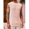 Runcati Mens Waffle Tank Tops Sleeveless T-Shirts Athletic Muscle Summer Beach Hippie Shirts(Pink)