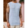Runcati Mens Waffle Tank Tops Sleeveless T-Shirts Athletic Muscle Summer Beach Hippie Shirts(Sky Blue)
