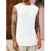 Runcati Mens Waffle Tank Tops Sleeveless T-Shirts Athletic Muscle Summer Beach Hippie Shirts(White)