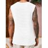 Runcati Mens Waffle Tank Tops Sleeveless T-Shirts Athletic Muscle Summer Beach Hippie Shirts(White)
