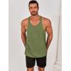 Runcati Mens Workout Tank Tops Gym Muscle Athletic Sleeveless T Shirts Bodybuilding Training Fitness Tops(Army Green)