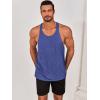 Runcati Mens Workout Tank Tops Gym Muscle Athletic Sleeveless T Shirts Bodybuilding Training Fitness Tops(Blue)