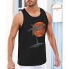 Runcati Mens Workout Tank Tops Gym Sleeveless Shirts Palm Tree Vintage Style T-Shirt(Black)