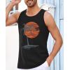 Runcati Mens Workout Tank Tops Gym Sleeveless Shirts Palm Tree Vintage Style T-Shirt(Black)