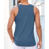 Runcati Mens Workout Tank Tops Gym Sleeveless Shirts Palm Tree Vintage Style T-Shirt(Blue)