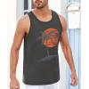 Runcati Mens Workout Tank Tops Gym Sleeveless Shirts Palm Tree Vintage Style T-Shirt(Grey)