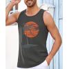 Runcati Mens Workout Tank Tops Gym Sleeveless Shirts Palm Tree Vintage Style T-Shirt(Grey)