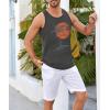 Runcati Mens Workout Tank Tops Gym Sleeveless Shirts Palm Tree Vintage Style T-Shirt(Grey)