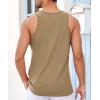 Runcati Mens Workout Tank Tops Gym Sleeveless Shirts Palm Tree Vintage Style T-Shirt(Khaki)