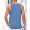 Runcati Mens Workout Tank Tops Gym Sleeveless Shirts Palm Tree Vintage Style T-Shirt(Light Blue)