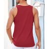 Runcati Mens Workout Tank Tops Gym Sleeveless Shirts Palm Tree Vintage Style T-Shirt(Red)