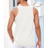 Runcati Mens Workout Tank Tops Gym Sleeveless Shirts Palm Tree Vintage Style T-Shirt(White)