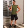 Runcati Mens Workout Tank Tops Sleeveless Casual Crewneck Beach T Shirt Muscle Athletic Gym Running Tee(Army Green)
