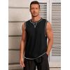 Runcati Mens Workout Tank Tops Sleeveless Casual Crewneck Beach T Shirt Muscle Athletic Gym Running Tee(Black)